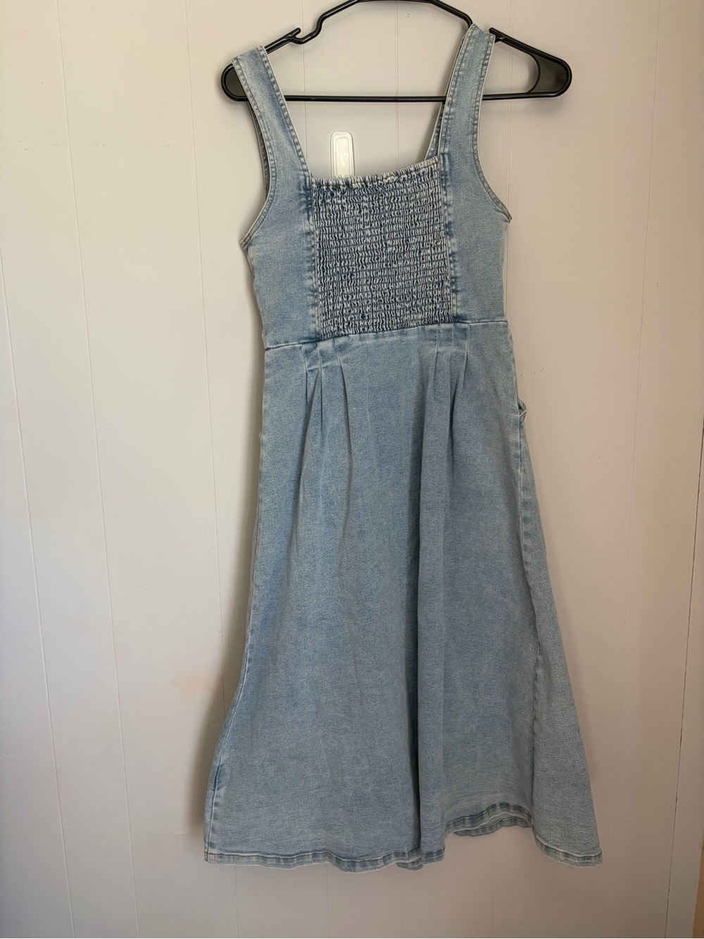 Light Blue Denim Button-Front Midi Dress - Picture 5 of 6